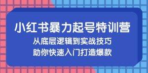 (13003期)小红书暴力起号训练营,从底层逻辑到实战技巧,助你快速入门打造爆款-湘创网