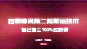 (12995期)详细教你自媒体视频二剪搬运技术,自己加工100%过原创,无脑搬运-湘创网