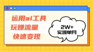 (12955期)运用AI工具玩赚流量快速变现 实操单月2w+-湘创网