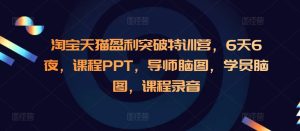 淘宝天猫盈利突破特训营,6天6夜,课程PPT,导师脑图,学员脑图,课程录音-湘创网