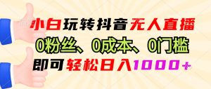 (13720期)小白玩转抖音无人直播,0粉丝、0成本、0门槛,轻松日入1000+-湘创网