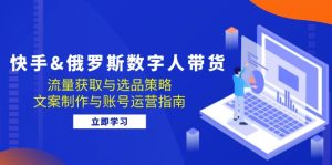 (12934期)快手&俄罗斯 数字人带货:流量获取与选品策略 文案制作与账号运营指南-湘创网