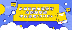 (13163期)水晶透明水果视频,涨粉新赛道,单日变现1000+-湘创网