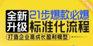 21步爆款必爆标准化流程,全新升级,打造企业高成长盈利模型-湘创网