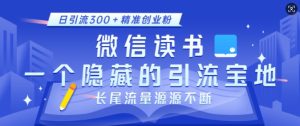 微信读书,一个隐藏的引流宝地,不为人知的小众打法,日引流300+精准创业粉,长尾流量源源不断-湘创网