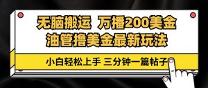 (13050期)油管无脑搬运撸美金玩法教学,万播200刀,三分钟一篇帖子,小白轻松上手-湘创网