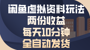 (13582期)闲鱼虚拟资料玩法,两份收益,每天10分钟,全自动发货-湘创网
