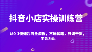 抖音小店实操训练营,从0-1快速起店全流程,不玩套路,只讲干货,学会为止-湘创网