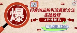 (12835期)轻松制作创业类视频。一天被动加精准创业粉500+(附素材)-湘创网