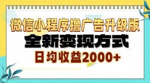 (13186期)微信小程序撸广告升级版,全新变现方式,日均收益2000+-湘创网