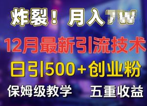 炸裂!揭秘12月最新日引流500+精准创业粉,多重收益保姆级教学-湘创网