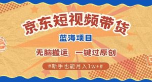 京东短视频带货 批量发布视频 单号月入过W 批量无上限-湘创网