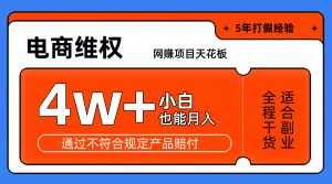 网赚项目天花板电商购物维权月收入稳定4w+独家玩法小白也能上手-湘创网