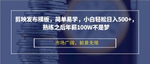 (12973期)剪映发布模板,简单易学,小白轻松日入500+,熟练之后年薪100W不是梦-湘创网