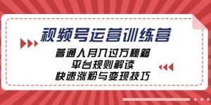 视频号运营训练营:普通人月入过万秘籍,平台规则解读,快速涨粉与变现-湘创网