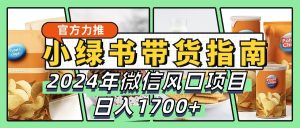 小绿书带货完全教学指南,2024年微信风口项目,日入1700+-湘创网