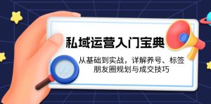 (13519期)私域运营入门宝典:从基础到实战,详解养号、标签、朋友圈规划与成交技巧-湘创网