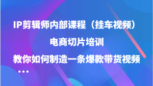IP剪辑师内部课程(挂车视频),电商切片培训,教你如何制造一条爆款带货视频-湘创网