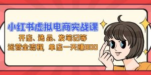 (13110期)小红书虚拟电商实战课:开店、选品、发笔记等运营全流程,单店一天赚800-湘创网