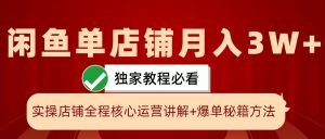闲鱼单店铺月入3W+实操展示,爆单核心秘籍,一学就会-湘创网