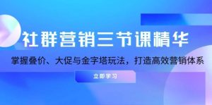 社群营销三节课精华:掌握叠价、大促与金字塔玩法,打造高效营销体系-湘创网