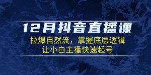 12月抖音直播课:拉爆自然流,掌握底层逻辑,让小白主播快速起号-湘创网