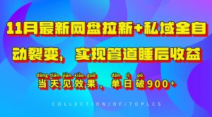 11月最新网盘拉新+私域全自动裂变,实现管道睡后收益,当天见效果,单日破900+-湘创网