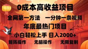 (13723期)0成本高收益蓝海项目,一分钟一条视频,年底最热项目,小白轻松日入...-湘创网