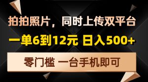 (13783期)拍拍照片,同时上传双平台,一单6到12元,轻轻松松日入500+,零门槛,...-湘创网