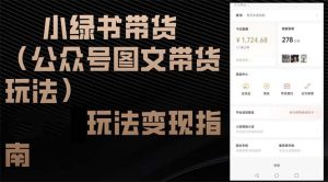 (12903期)小绿书带货(公众号图文带货玩法)玩法变现指南-湘创网