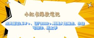 利用人性的痛点,打造爆款笔记,获得点赞超过1.5W+,日入1k【揭秘】-湘创网