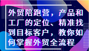 外贸陪跑营,产品和工厂的定位、精准找到目标客户,教你如何掌握外贸全流程-湘创网