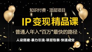 (13297期)IP变现最新精品课程,知识付费全流程+最强引流术+小白避坑指南-湘创网