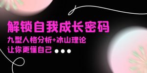 (13574期)某社群课程,解锁自我成长密码,九型人格分析+冰山理论,让你更懂自己-湘创网