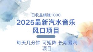 (13894期)2025最新汽水音乐躺赚项目 每天几分钟 日入1000+-湘创网