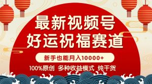 (14048期)视频号【好运祝福】暴力赛道,商品橱窗-创作分成 条条爆 小白轻松上手 ...-湘创网