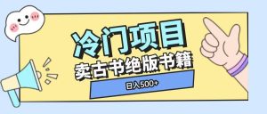 冷门项目,卖古书古籍玩法单视频即可收入大几张【揭秘】-湘创网