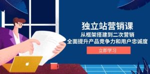 独立站营销课,从框架搭建到二次营销,全面提升产品竞争力和用户忠诚度-湘创网