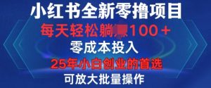 小红书全新纯零撸项目,只要有号就能玩,可放大批量操作,轻松日入100+【揭秘】-湘创网
