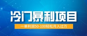 冷门暴利项目,蓝海市场供大于求,一单利润50-100轻松月入过W-湘创网