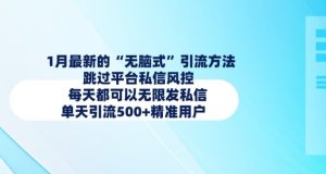 1月最新的无脑式引流方法,跳过平台私信风控,每天都可以无限发私信,单天引流500+精准用户-湘创网