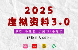 2025年B站+小红书+小黄书+小绿书组合新玩法,虚拟资料3.0打法,轻松日入多张-湘创网