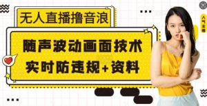 无人直播撸音浪+随声波动画面技术+实时防违规+资料【揭秘】-湘创网