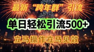 最新跨年群引流,单日轻松引流500,立马操作立马见效-湘创网