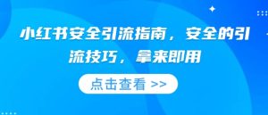 小红书安全引流指南,安全的引流技巧,拿来即用-湘创网