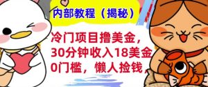 冷门项目撸美刀,30分钟收入18美刀,0门槛,懒人捡钱,无脑操作-湘创网