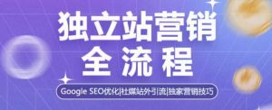 独立站营销全流程,Google SEO优化,社媒站外引流,独家营销技巧-湘创网