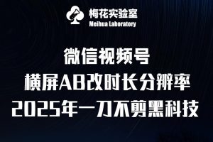 梅花实验室2025视频号最新一刀不剪黑科技,宽屏AB画中画+随机时长+帧率融合玩法-湘创网
