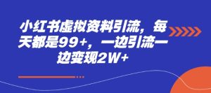 小红书虚拟资料引流,每天都是99+,一边引流一边变现2W+-湘创网