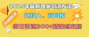 2025年最新独家引流方法,低投入高回报?当日引流300+精准创业粉-湘创网